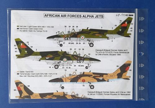 African Air Force Alpha Jets Berna decal