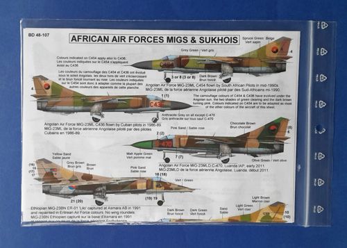 African Air Force Migs & Sukhois Berna decal