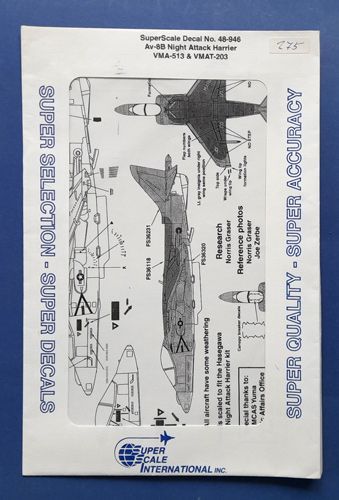 AV-8B Night Attack Harrier VMA-513 & VMAT-203 Super scale International
