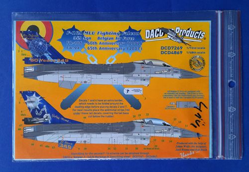 F-16A MLU Fighting Falcon 349 Sqn BAF FA-106 60th Anniversary, FA-94 65th Anniversary Daco