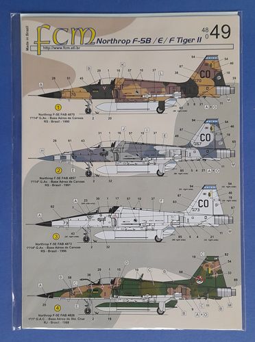 F-5B, E, F (10 versions) FCM decal