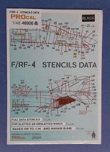 F/RF-4 stencils data black PROcal