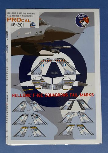 Hellenic F-16C Squadrons tail marks + rounders PROcal