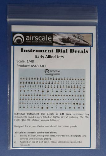 Instrument dial decals - Early Allied jets Airscale