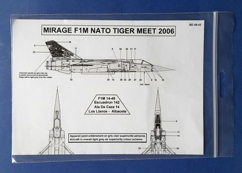 Mirage F1M NATO Tiger Meet 2006 Berna decal