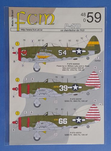 P-47D diverted from FAB to USAAF FCM decal
