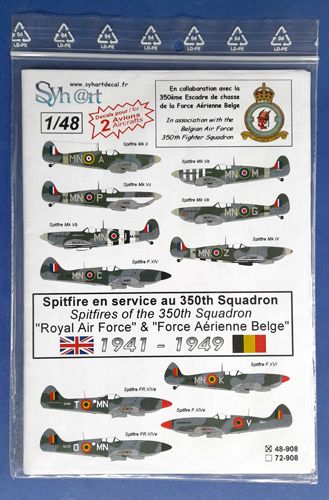 SPITFIRE en service au 350th Squadron 1941-1949 Shy@rt decal