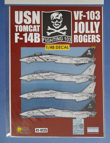 USN F-14B Tomcat VF-103 Jolly Rogers DXM decal