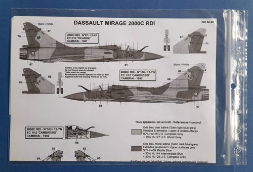 Dassault Mirage 2000C RDI Berna decal