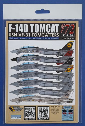 F-14D Tomcat USN VF-31 Tomcatters DXM decal