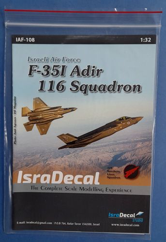 F-35I Adir 116. Squadron Isradecal