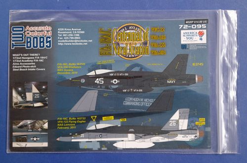 F/A-18A/C Centennial of Naval Aviation VFC-12, VFA-106, 122, 204 Two Bobs