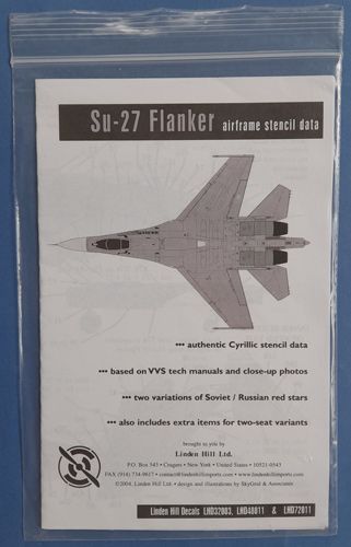 Suchoj Su-27 stencils Linden Hill