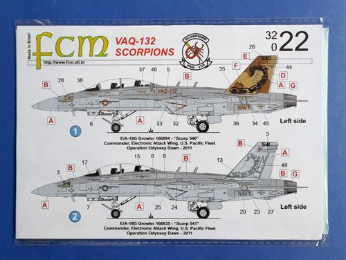 E/A-18G VAQ-132 Scorpions FCM decal