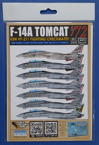 F-14A Tomcat USN VF-211 Fighting Checkmates DXM decal