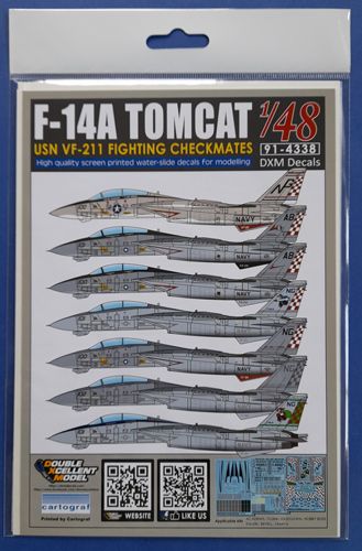 F-14A Tomcat USN VF-211 Fighting Checkmates DXM decal