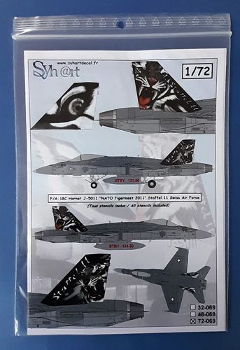 F/A-18C Hornet J-5011 Staffel 11 "Tigermeet 2011" Swiss AF Shy@rt decal