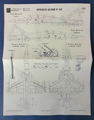 Generic stencil F-5E/F Aztec Models