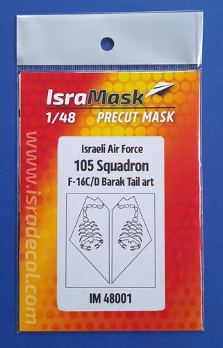 IAF 105 Sq. F-16 ´Barak´ tail art masking Isradecal