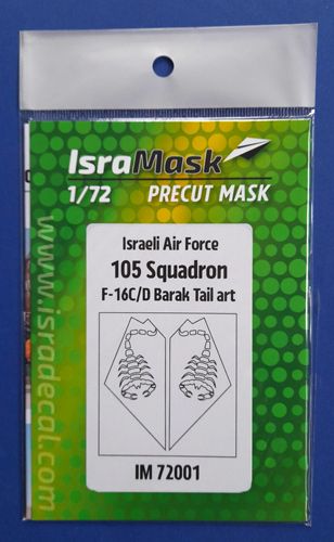 IAF 105 Sq. F-16 ´Barak´ tail art masking Isradecal