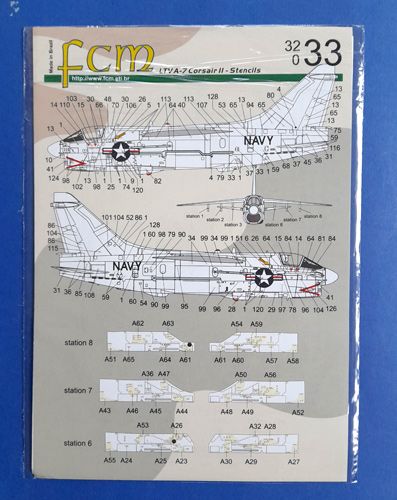 LTV A-7 Corsair II stencil FCM decal